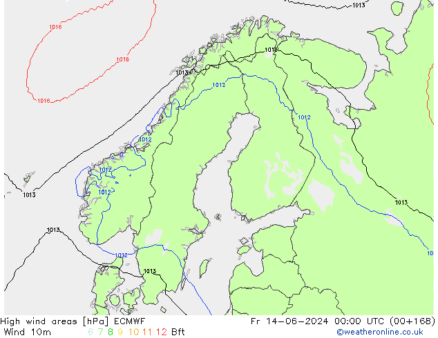 Windvelden ECMWF vr 14.06.2024 00 UTC