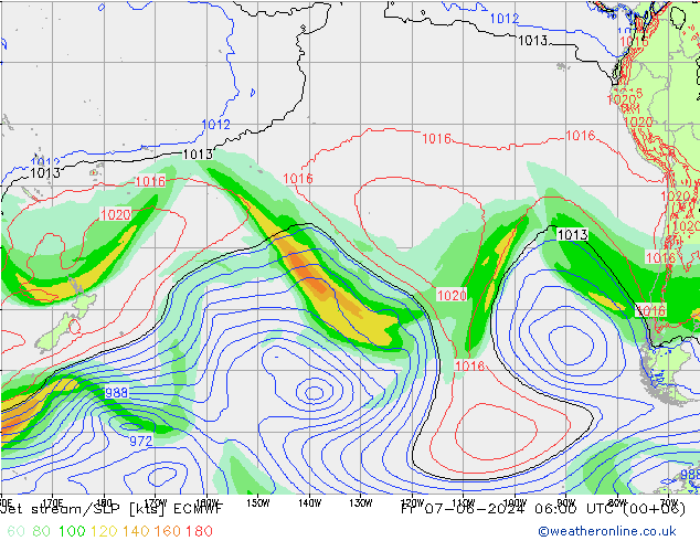 Corriente en chorro ECMWF vie 07.06.2024 06 UTC