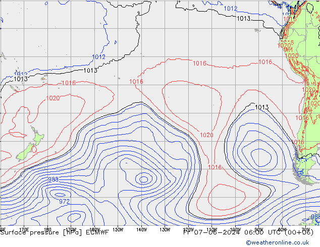 pressão do solo ECMWF Sex 07.06.2024 06 UTC