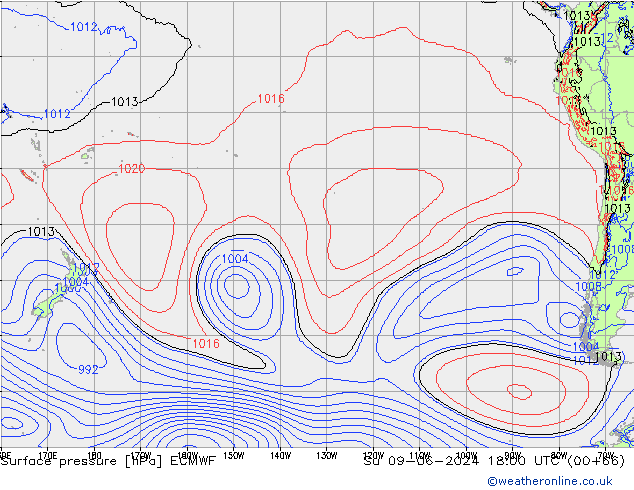 Surface pressure ECMWF Su 09.06.2024 18 UTC