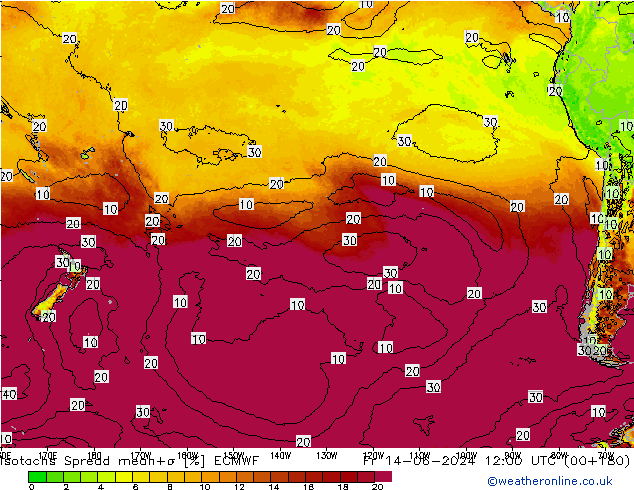 Isotachs Spread ECMWF Fr 14.06.2024 12 UTC