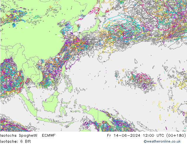 Isotachs Spaghetti ECMWF  14.06.2024 12 UTC