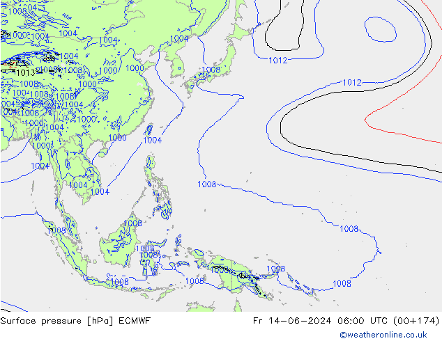 pression de l'air ECMWF ven 14.06.2024 06 UTC