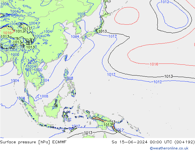 Yer basıncı ECMWF Cts 15.06.2024 00 UTC