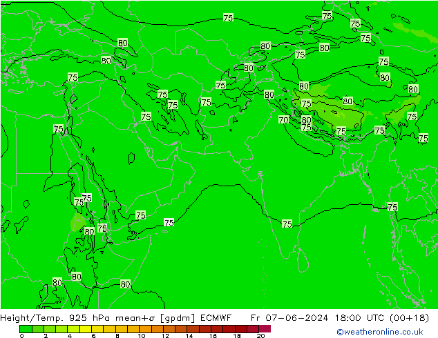 Géop./Temp. 925 hPa ECMWF ven 07.06.2024 18 UTC