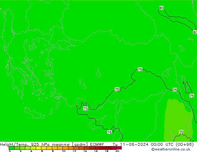 Height/Temp. 925 hPa ECMWF  11.06.2024 00 UTC