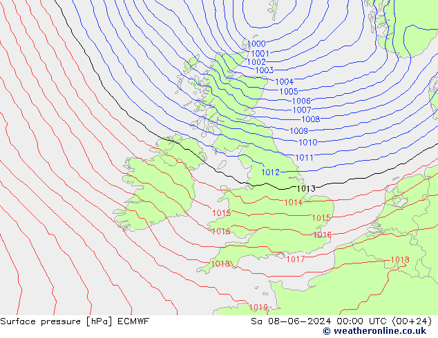 pression de l'air ECMWF sam 08.06.2024 00 UTC