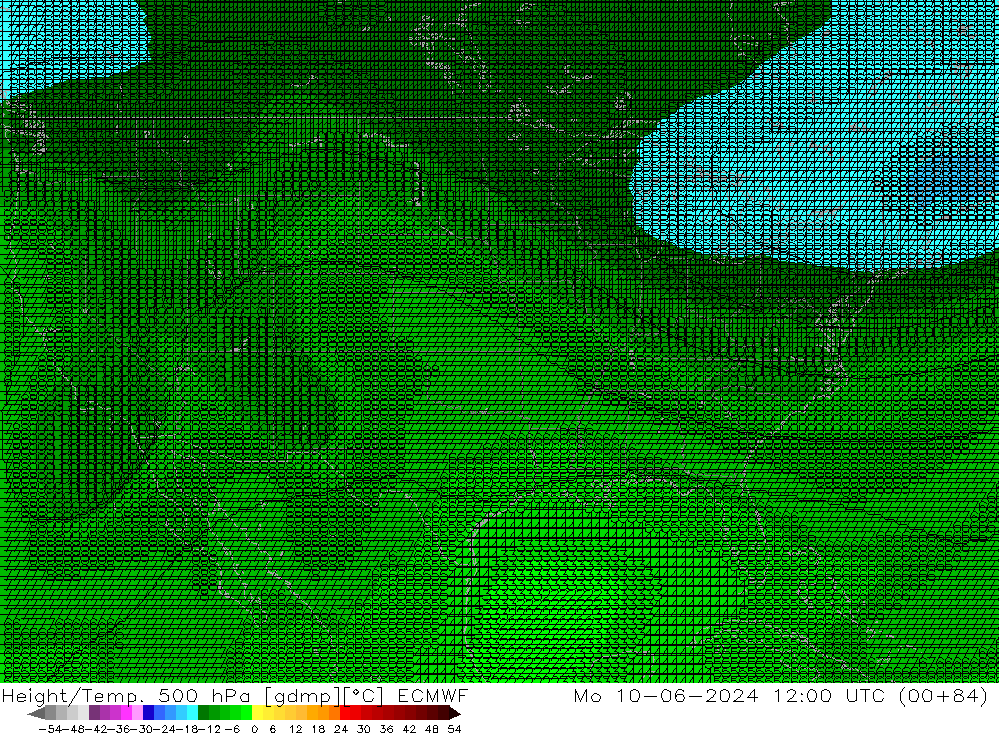 Height/Temp. 500 hPa ECMWF  10.06.2024 12 UTC