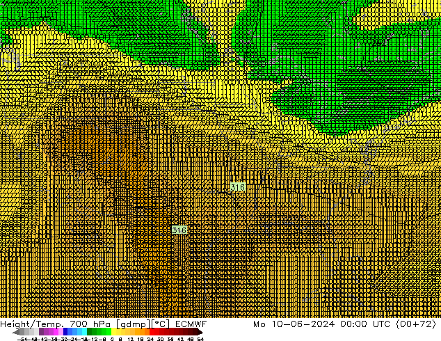 Height/Temp. 700 hPa ECMWF Mo 10.06.2024 00 UTC