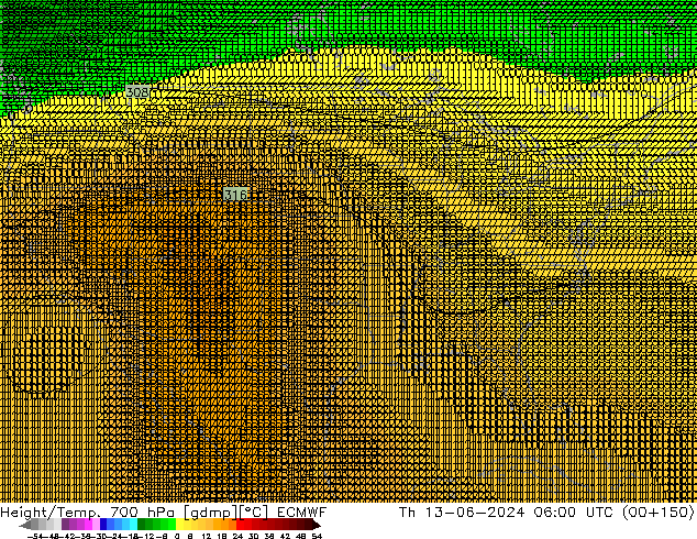 Height/Temp. 700 hPa ECMWF  13.06.2024 06 UTC