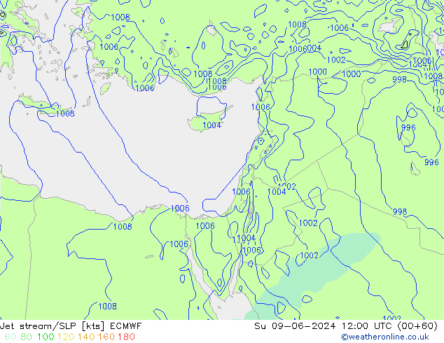 Courant-jet ECMWF dim 09.06.2024 12 UTC