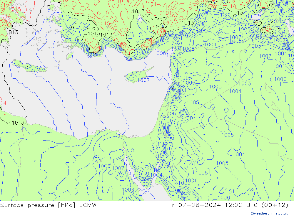 pression de l'air ECMWF ven 07.06.2024 12 UTC