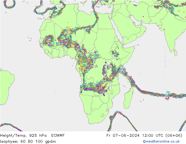 Géop./Temp. 925 hPa ECMWF ven 07.06.2024 12 UTC