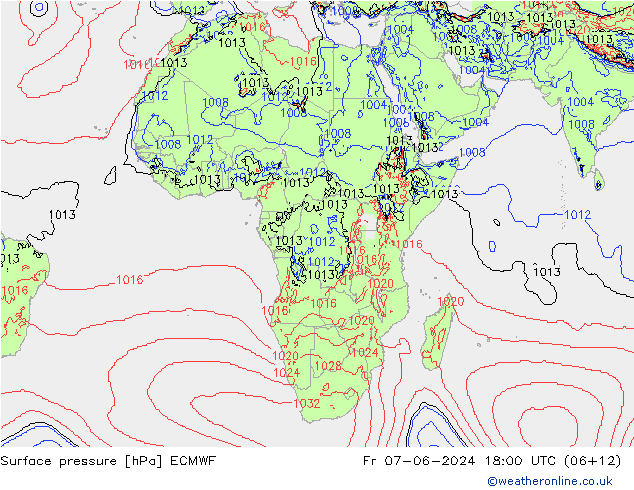 ciśnienie ECMWF pt. 07.06.2024 18 UTC