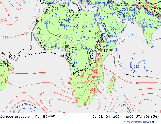 Yer basıncı ECMWF Cts 08.06.2024 18 UTC