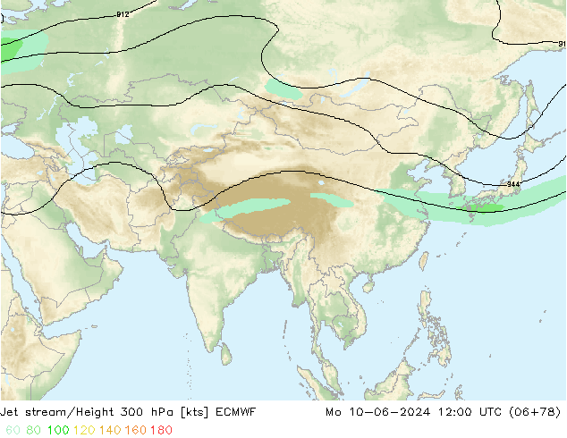 Straalstroom ECMWF ma 10.06.2024 12 UTC