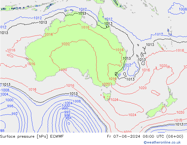 ciśnienie ECMWF pt. 07.06.2024 06 UTC