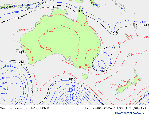 Bodendruck ECMWF Fr 07.06.2024 18 UTC