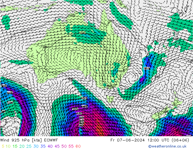 Wind 925 hPa ECMWF vr 07.06.2024 12 UTC