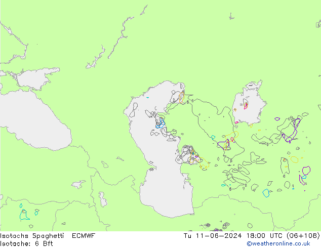 Izotacha Spaghetti ECMWF wto. 11.06.2024 18 UTC