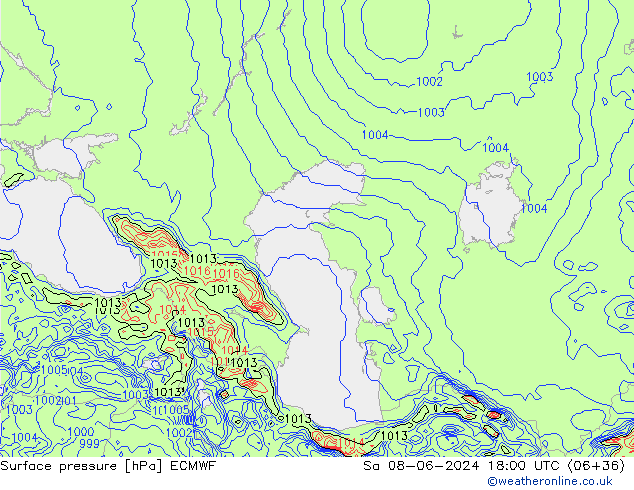 Yer basıncı ECMWF Cts 08.06.2024 18 UTC