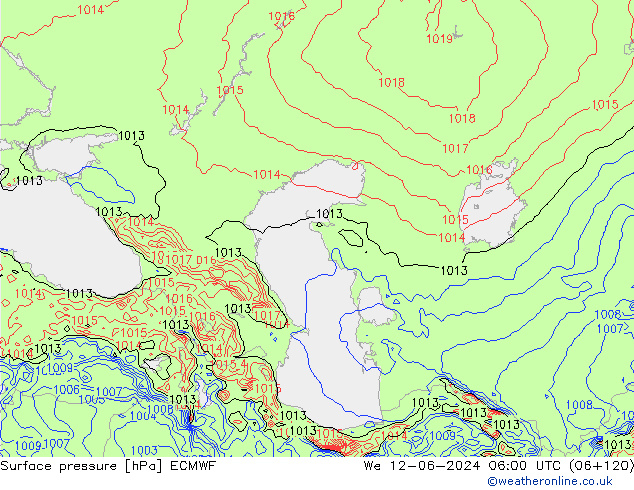 pressão do solo ECMWF Qua 12.06.2024 06 UTC