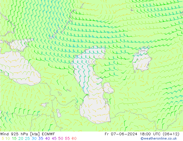 Wind 925 hPa ECMWF vr 07.06.2024 18 UTC