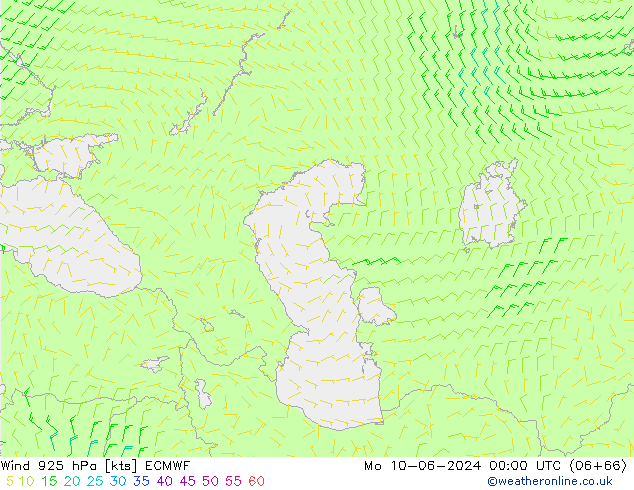 Wind 925 hPa ECMWF ma 10.06.2024 00 UTC