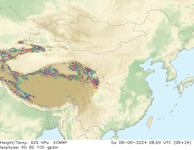 Height/Temp. 925 hPa ECMWF  08.06.2024 06 UTC