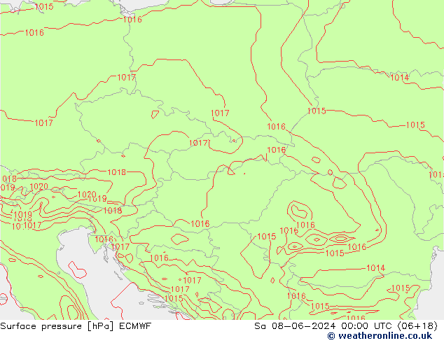 pressão do solo ECMWF Sáb 08.06.2024 00 UTC