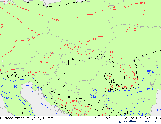 ciśnienie ECMWF śro. 12.06.2024 00 UTC