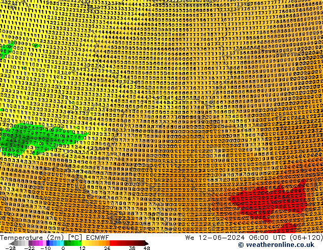 карта температуры ECMWF ср 12.06.2024 06 UTC