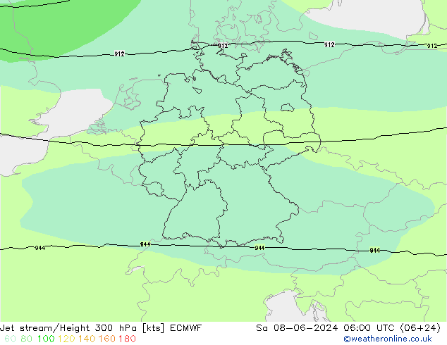 Straalstroom ECMWF za 08.06.2024 06 UTC