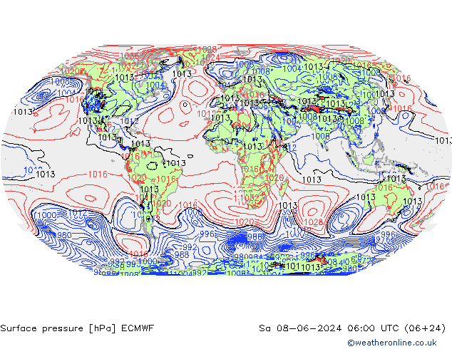 pression de l'air ECMWF sam 08.06.2024 06 UTC