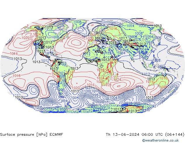 pression de l'air ECMWF jeu 13.06.2024 06 UTC