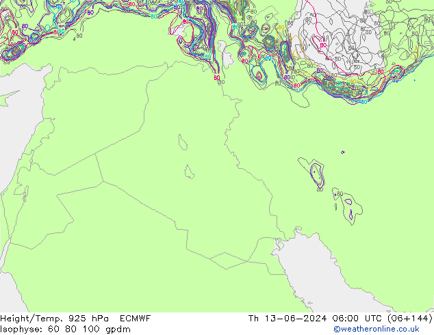 Hoogte/Temp. 925 hPa ECMWF do 13.06.2024 06 UTC