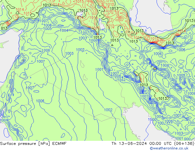 приземное давление ECMWF чт 13.06.2024 00 UTC