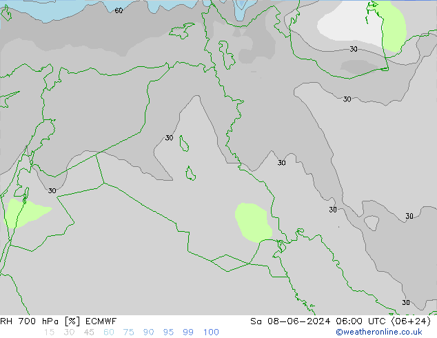 RV 700 hPa ECMWF za 08.06.2024 06 UTC