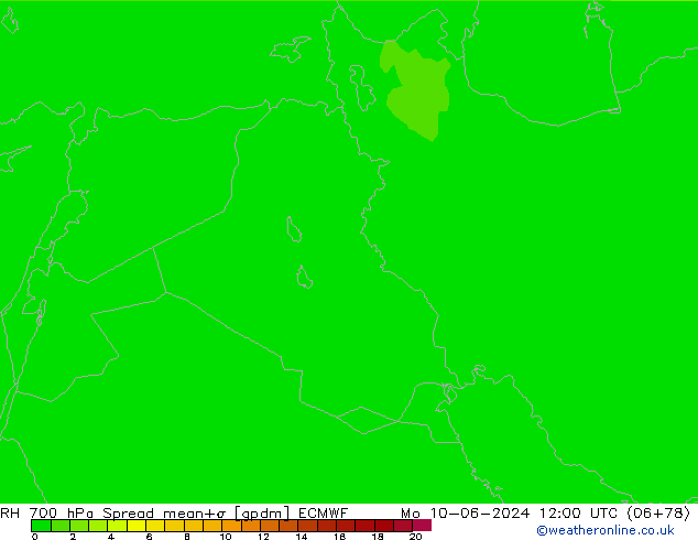 RH 700 hPa Spread ECMWF lun 10.06.2024 12 UTC