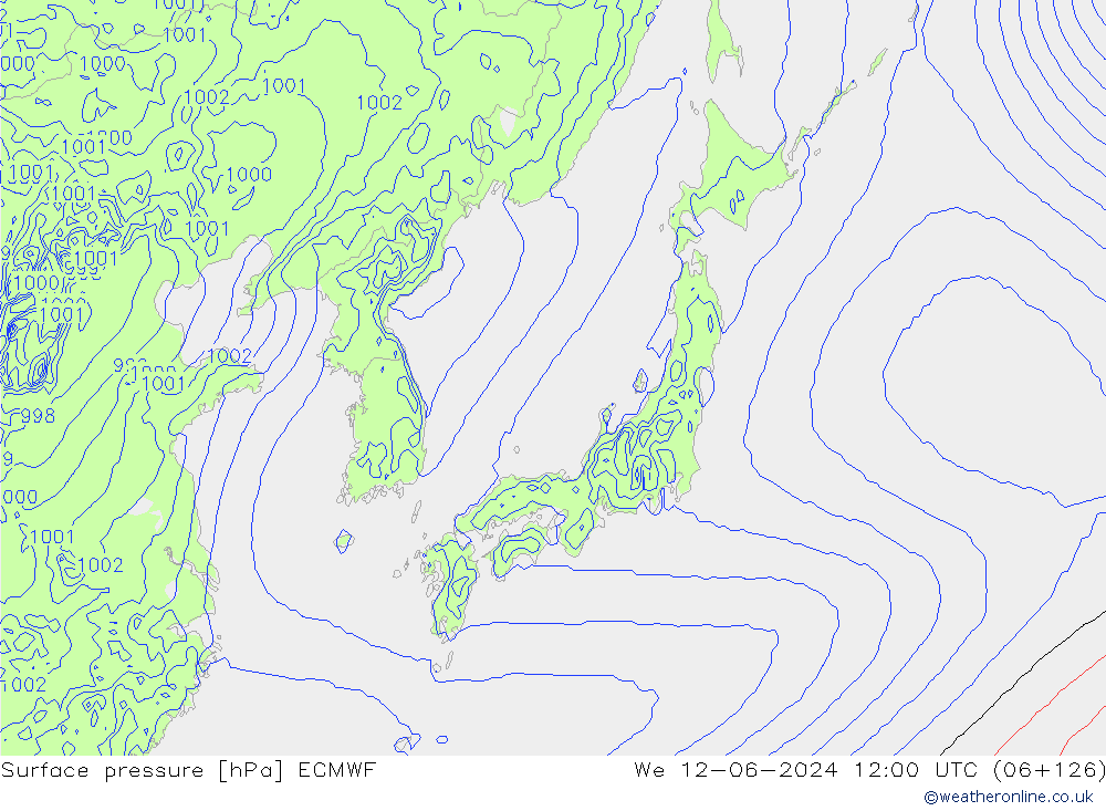 pressão do solo ECMWF Qua 12.06.2024 12 UTC