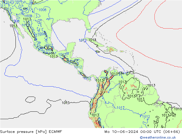 ciśnienie ECMWF pon. 10.06.2024 00 UTC