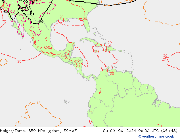 Height/Temp. 850 hPa ECMWF Ne 09.06.2024 06 UTC