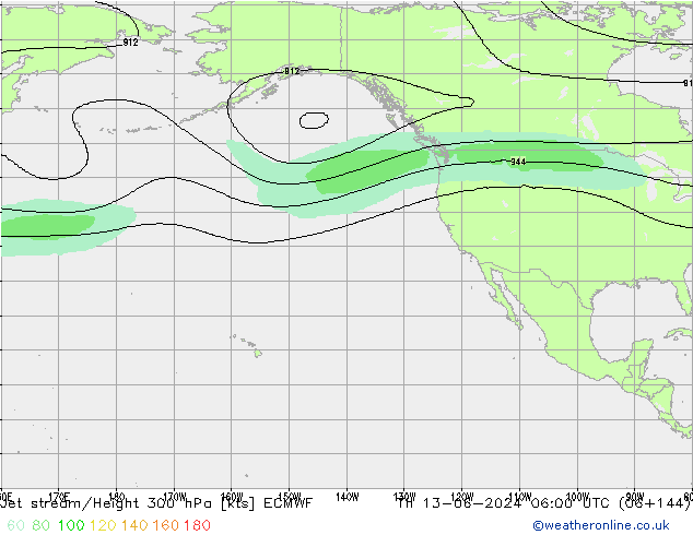 Corrente a getto ECMWF gio 13.06.2024 06 UTC