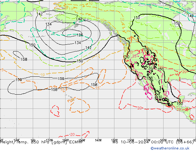 Yükseklik/Sıc. 850 hPa ECMWF Pzt 10.06.2024 00 UTC