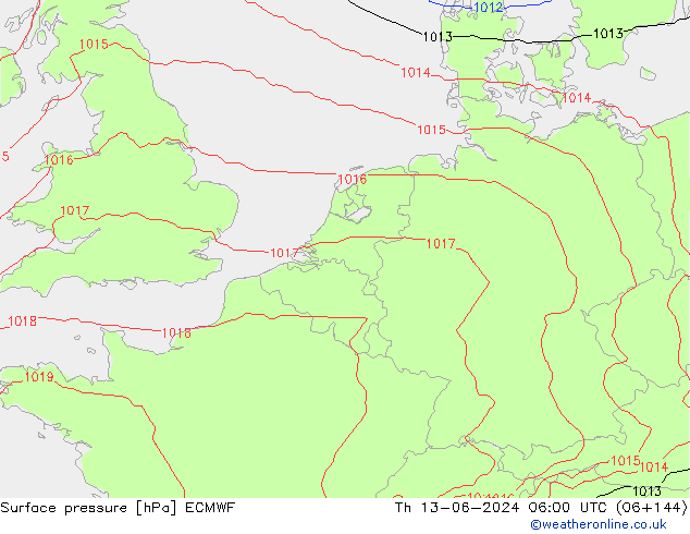 pression de l'air ECMWF jeu 13.06.2024 06 UTC