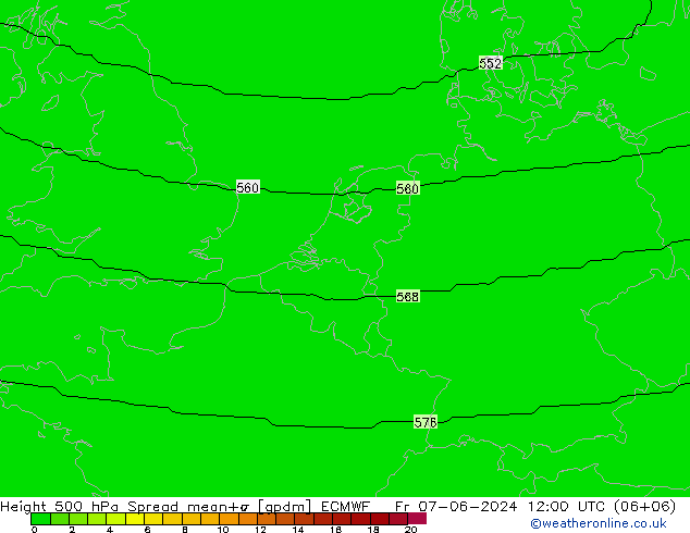 Height 500 hPa Spread ECMWF Fr 07.06.2024 12 UTC