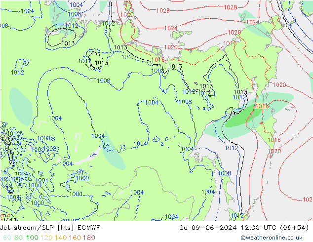 Prąd strumieniowy ECMWF nie. 09.06.2024 12 UTC