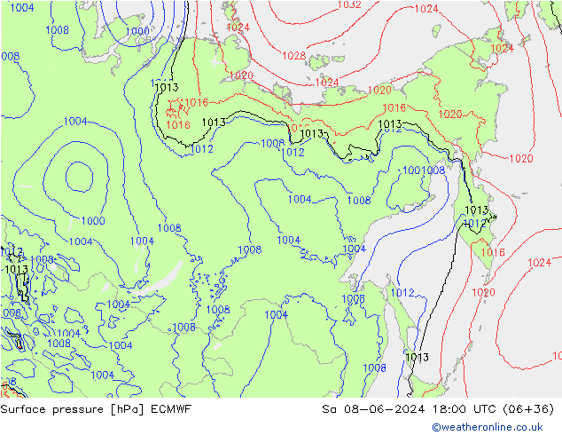 Yer basıncı ECMWF Cts 08.06.2024 18 UTC