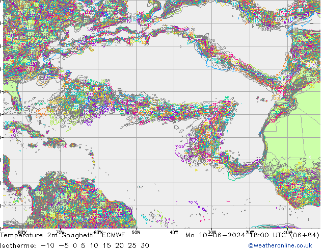 Temperatuurkaart Spaghetti ECMWF ma 10.06.2024 18 UTC