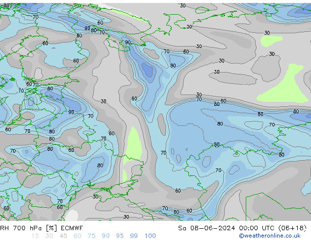 RV 700 hPa ECMWF za 08.06.2024 00 UTC